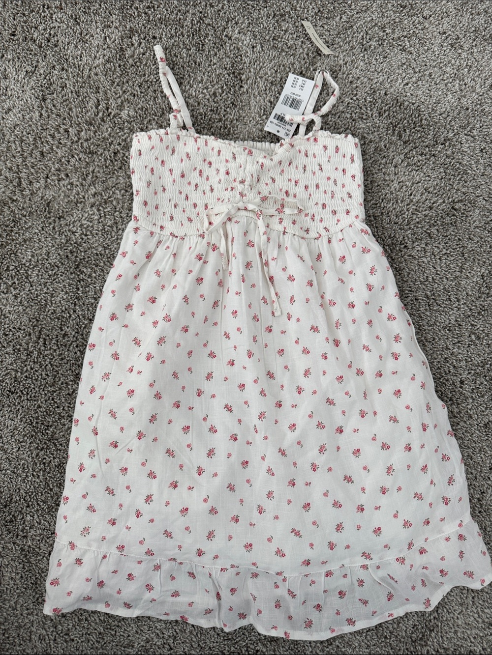 Hollister White Mini Dress with Pink Floral Print